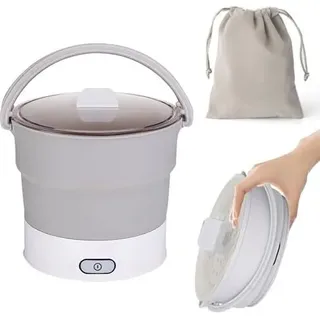Electric Hot Pot Foldable, CEEVER tragbarer Reisekocher, 1 Liter, faltbarer Kochtopf, Miniwohnheim, Camping, Zuhause, Büro, Büro,