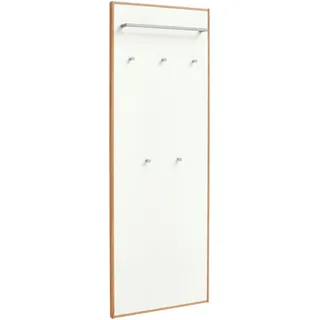 Novel Garderobenpaneel , Weiß, Eichefarben , Holz, Holzwerkstoff , Eiche , teilmassiv , 60x170x10 cm , Goldenes M, Made in Germany, DGM-Klimapakt , Aufhängemöglichkeit , Garderobe, Garderoben-Sets & Garderoben-Serien, Garderoben-Serien