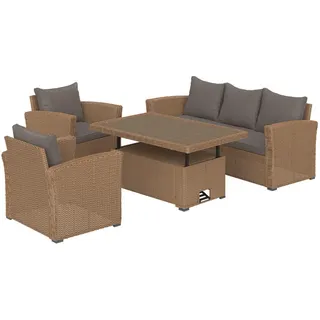 Ambia Garden LOUNGEGARNITUR Sandfarben - 88x48x137 cm