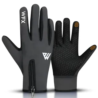 WESTWOOD FOX WFX Winterhandschuhe Touchscreen Anti-Rutsch Warme Handschuhe Winddicht Thermo Sport Radfahren Handschuhe für Herren & Damen Outdoor Fahrrad Handschuhe Fahren (Grau, XL)