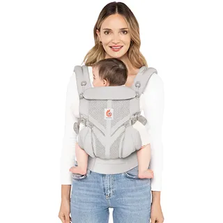 Ergobaby Omni 360 Cool Air Mesh Pearl Grey Ergonomische Baby-Tragetasche Bauchtrage Rückentrage,