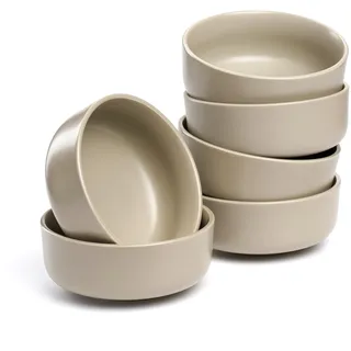 LEONARDO HOME Schälchen ROMA 6er Set • Ø 15,7 cm • Mikrowellen- & Spülmaschinengeeignet • stapelbar • Keramik Geschirr für 6 Personen • Dessert-Schale, leicht matte Oberfläche • beige • 026364