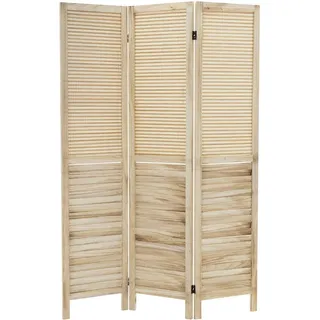 Ml-Design Paravent 3 teilig Osaka 170x121 cm Natur aus Holz , Braun , Bambus , 121x170x2 cm , Wohnzimmer, Raumteiler, Paravents
