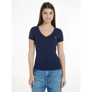 Tommy Hilfiger Slim Essential Rib Kurzarm-T-Shirt Dark Night Navy XL