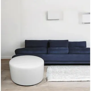 Talamo Italia - Pouf Abanera, Mehrzwecksessel, Sitzsack, Hockerhocker, Made in Italy, 79x79 h42 cm, Weiß