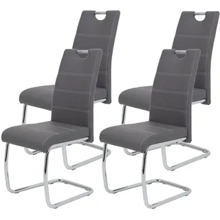 Hela Schwingstuhl Flora Kunstleder grau 4er Set