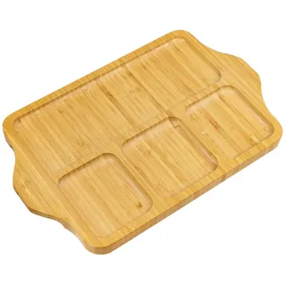 Qaixwuyi Bambus Snack Serviertablett Snackbox Snackschale Servierschale Tablett Snack Aufbewahrungsbox Snackteller Snackdose Organizer für Süßigkeiten Gemüse Obst Nüsse Picknick