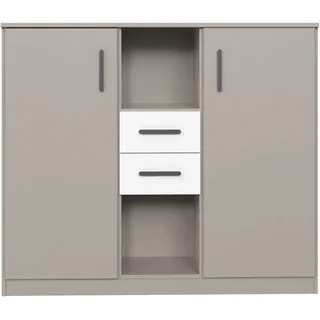 WIMEX Highboard 122 x 105 x 41 cm Saharagrau / Weiß
