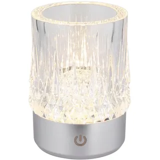 Globo Akku-Tischleuchte , Weiß, Transparent , Kunststoff, Stein , 53 mm , F , 10.5 cm , Ce , Touch (on/off) , Lampen & Leuchten, Innenbeleuchtung, Tischlampen, Akku-Tischlampen