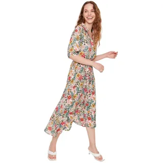 TRENDYOL Damen Midi Shirt Regular Dress Kleid, Lila, 36
