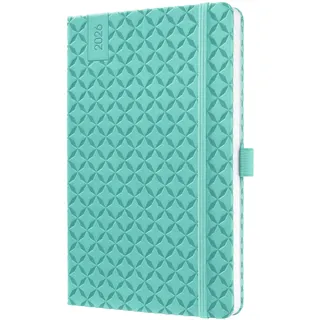 Sigel J6103 Wochenkalender 2026 A5 petrol, Hardcover, Gummiband, Stiftschlaufe, Einstecktasche, 174 Seiten, vegan, Buchkalender, Terminplaner Taschenkalender Jolie