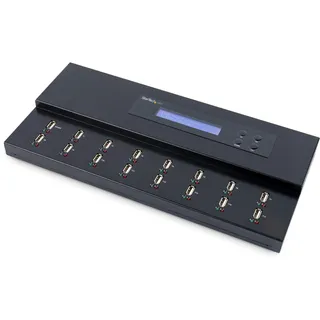 StarTech.com 1:15 USB Stick Klonstation und Löscher, Kopierer für mehrere USB Laufwerke, System and File und Sector-by-Sector Kopieren, 1,5 GB/min, Single und 3-Pass Löschen, LCD Display (USBDUPE115)