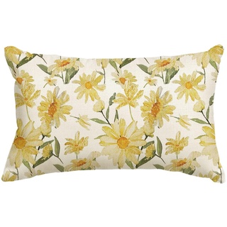 Artoid Mode Gelb Sonnenschein Gänseblümchen Frühling Kissenbezug, 30x50 cm Sommer Saisonnal Zierkissenbezug Cushion Cover Couch Wohnzimmer Deko