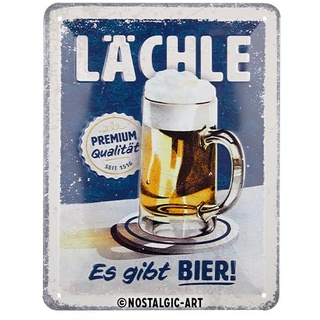 Nostalgic Art Nostalgic-Art Blechschild 15x20 cm - Lächle ... Es gibt Bier