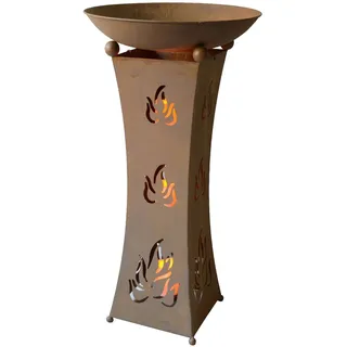 Garden Pleasure Pflanzschale Ø 47,5 x 93,5 cm antik-rost mit LED Beleuchtung