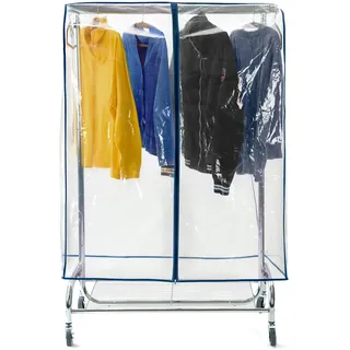 Tatkraft Screen Transparent Staubschutz für Kleiderständer, Abdeckung Kleiderständer, Reissverschlüss, Kleidetschutz vor Feuchtigkeit, Geruch, Schmutz, Spritzwasser und Staub, L96 cm