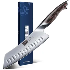Bild Santoku Messer, Japanische Küchenmesser Kochmesser Profi Messer, AUS-10 Scharfe Messerklinge mit Ergonomischer Griff, Geschenkbox