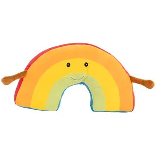 Idena 40257 - Kuschelkissen Regenbogen, kuscheliges Dekokissen mit Armen und Gesicht, Kuscheltier für Babys & Kinder, ca. 47 cm, sortierte Varianten