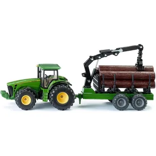 Siku 1954 - Traktor mit Forstanhänger grün 1:50