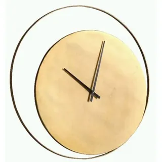 Wanduhr , Goldfarben , Metall , 80x80x3 cm , Dekoration, Uhren, Wanduhren