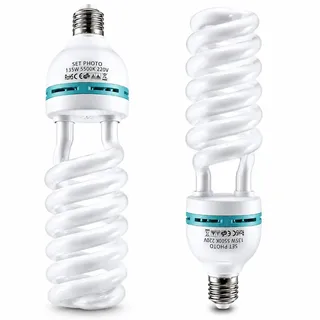 2 x 135W Spiral-Tageslichtlampe Fotolampe Fotoleuchte, 5500K, E27 Fassung Energiesparlampe Studioleuchte für Softbox Fotografie im Fotostudio