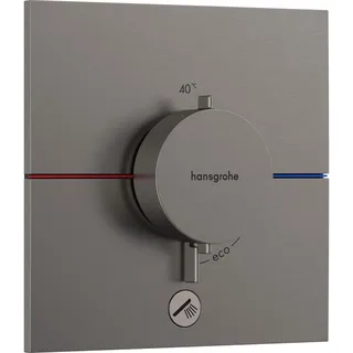 Hansgrohe ShowerSelect Comfort E Thermostat, Unterputz, 1 Verbraucher, ein zusätzlicher Abgang, eckige Rosette, 15575340 Dusch-Mischbatterie Schwarz, Chrom