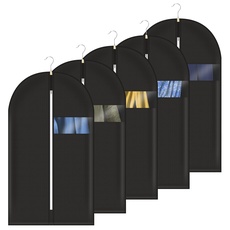 Hossejoy 5 Kleidersack Kleidersäcke, Hochwertige Kleiderhülle mit Fenster und Ausweishalter für Anzug und Kleid, Atmungsaktive Anzugtasche für Reisen 140 x 60 cm (5pcs)...