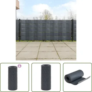 The Living Store Balkon-Sichtschutze 10 Stk. Anthrazit 255x19 cm Poly Rattan