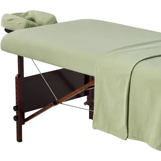 Master Massage Deluxe Bezug für Massageliegen, Flanell-Bettlaken-Set, Liliengrün, 3-teilig