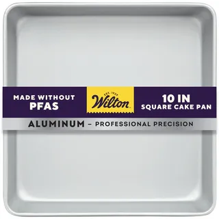 Wilton Performance Pans Quadratische Kuchenform 25x25 cm: Backform Quadratisch für Gleichmäßige Wärmeverteilung Kuchenblech Tortenform Kuchenbackform - 25,4x25,4x5,08 cm