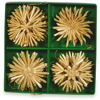Riffelmacher 75365 - Stroh-Sterne, 14 Stück im Karton, Größe je Stern 6 cm, Baumschmuck, Gesteck, Dekoration, Weihnachten, Advent