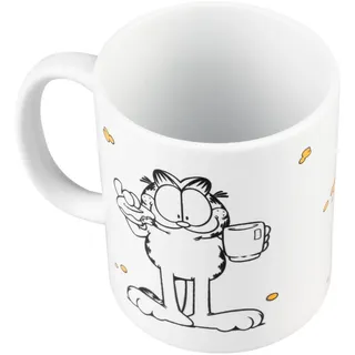 Grupo Erik Garfield Tasse Kaffeebecher Kaffeetassen Merch Geschenke | Becher Teetasse Größe 8 x 9,5 cm - Fassungsvermögen 350 ml - Coffee Cup Teacup - Offizieller Garfield Fanartikel