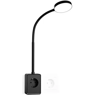 ENUOTEK LED Leselamp Schwarzes Wandleselamp, Dimmbar LED Steckdosenleuchte Wandleselamp mit USB und Type-C, Schlafzimmer Leseleuchte Wand 4000K-3000K-5000K, Wand Leselamp 4.5W 400Lm