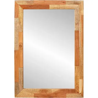 vidaXL Badezimmer Spiegel Natur 50 x 70 x 3 cm Massivholz Mango - Braun