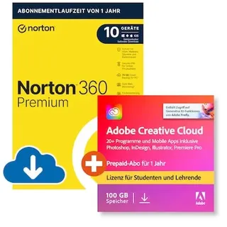 Adobe Creative Cloud All Apps (Student & Lehrer) + Norton 360 Premium | Download & Produktschlüssel