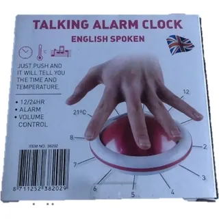 Englisch Sprechender Wecker Digitale Sprechende Uhr Alarm  Tischwecker Standwecker mit Ansage Uhrzeit und Weckfunktion (Englische Ansage) - Blau