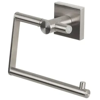 Spirella Nyo Edelstahl Toilettenpapierhalter Klopapierhalter zum kleben oder Bohren, Grau