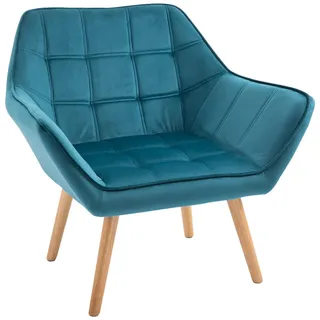 Homcom Einzelsessel, Relaxsessel, Sessel, Grün , Türkis , Kunststoff , 61.5x71x67 cm , Wohnzimmer, Sessel, Polstersessel