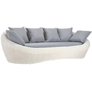 Gartensofa 3-Sitzer Polyrattan - Elfenbeinweiß - WHITEHEAVEN von MYLIA