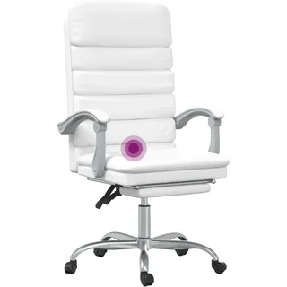 vidaXL Bürostuhl mit Massagefunktion Weiß Kunstleder - Weiß