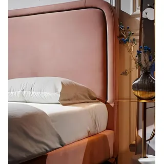 Doppelbett Bett Ehebett Design Luxus Luxur Polsterbett Designbett 180x200cm Neu - Rosa