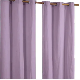 Homescapes Ösenvorhang blickdicht 2er-Set, 117/137 cm
