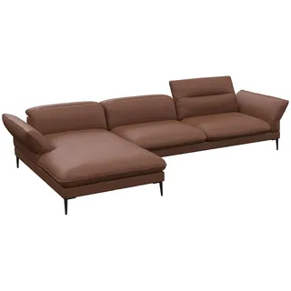 flexlux Eckcouch Kaltschaum 3-Sitzer Braun