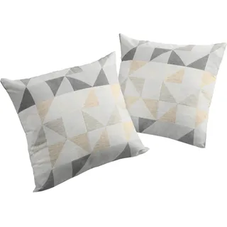 Dekokissen WIRTH "Berlare" Gr. 3, grau (hellgrau, kreise), B:40cm L:60cm, Baumwolle, Polyester, Dekokissen_Sitzkissen_Kissenhüllen, Dekokissen, Kissenhülle ohne Füllung, 2 Stück