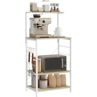 Woltu Küchenregal Mikrowellenhalter 60 x 123 x 40 cm Weiß