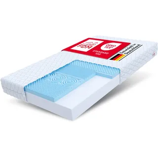 FDM BURGOSS Schaumstoffmatratze 120 x 200 cm Härtegrad H3 (Mittelhart) 12 cm Höhe Matratze Hochelastischer HR Komfortschaum Bezug Zweiseitig Abnehmbar Waschbar