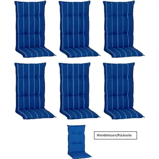 Beo Sitzauflage Hochlehner Tovarnik 6er-Set Blau-Weiß gestreift