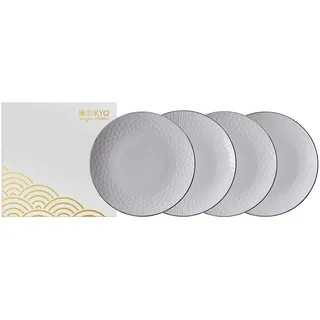 TOKYO design studio – Nippon White Teller-Set (4-tlg.) mit Goldrand, 30,5cm