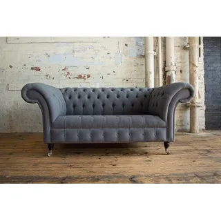 Graue Designer Sofa Couch Polster XXL 2 Sitzer Big Sofas Couchen Textil Leder - Grau