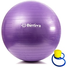 bintiva Anti-Burst Fitness Gymnastikball Stabilität, Yoga-Ball, Geburt, Gymnastikball, violett, 85 cm